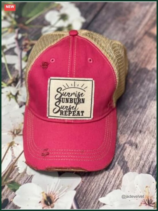 Distressed Trucker Cap Adjustable Snapback Cotton Polyester main image 4